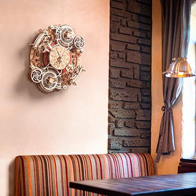 3D WOODEN PUZZLE FOR ADULT,DIY WALL QUARTZ CLOCK KITS,MECHANICAL MODEL KITS AND GIFT FOR KIDS,BEAUTIFUL ROOM DECORATION(ZODIAC WALL CLOCK) - Image 2